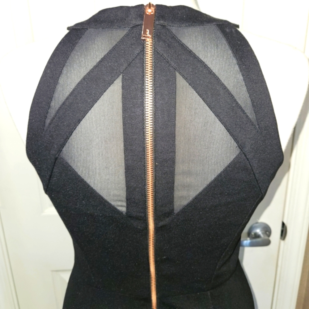 Ted Baker London Black Mesh Bodycon Dress Size 2 - Picture 6 of 12